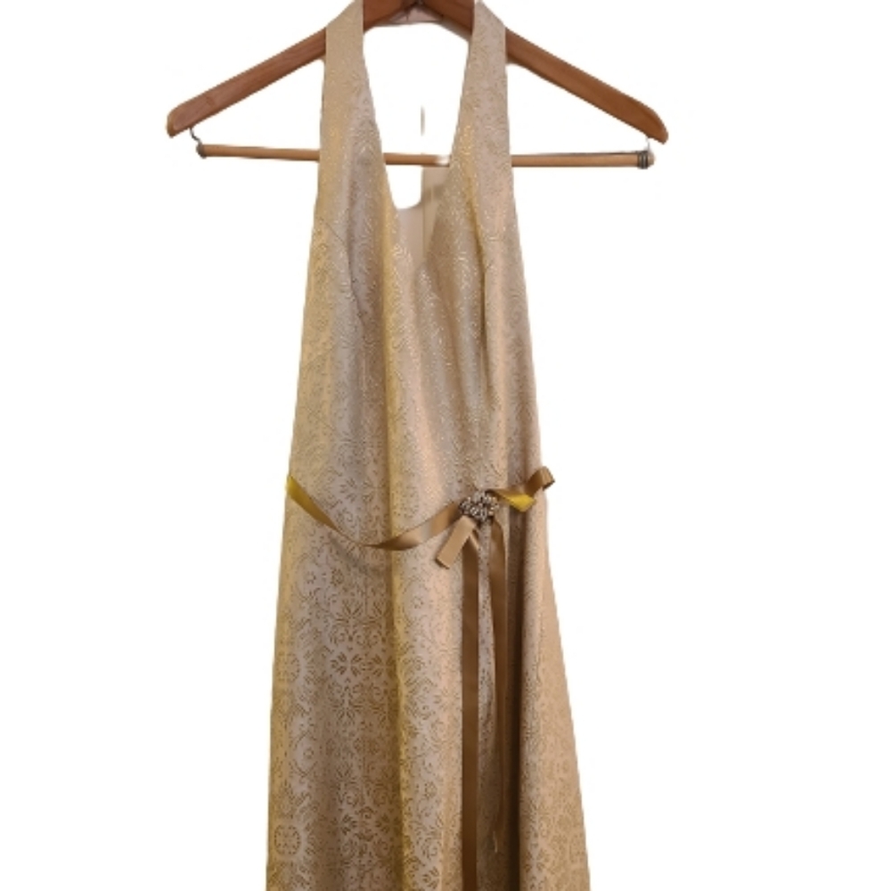 David's Bridal Halter Midi Dress